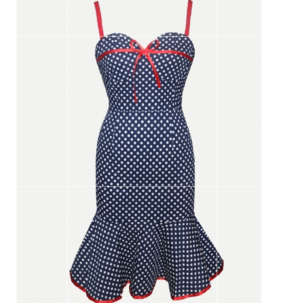 NWT Polka Dots Denim Dress